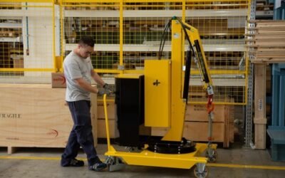Una gru a sbalzo Flex Lifting per Cefla Finishing