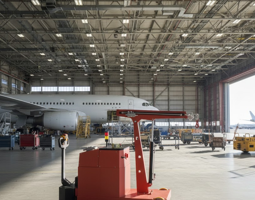 attrezzatura di sollevamento mobile mini gru Flex F1000DBR per lavori di manutenzione su aerei