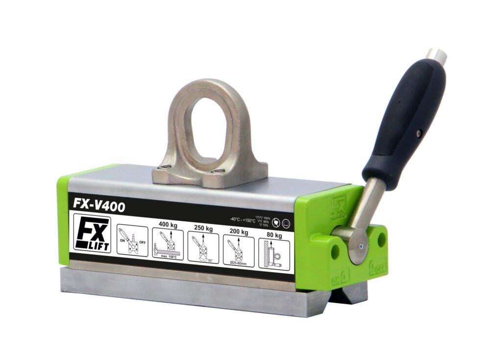 FX-V400 - MAGNETE PRISMA 90° ALTE TEMPERATURE 400 KG